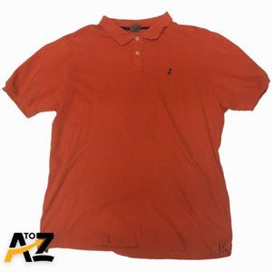 Men Parts by Machine Clothing Company Orange Short Sleeve Collar Polo Top M